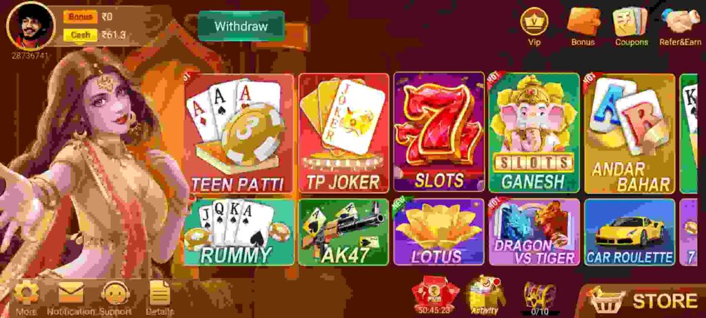 How Many Types Of Game in Teen Patti Ishq APK?